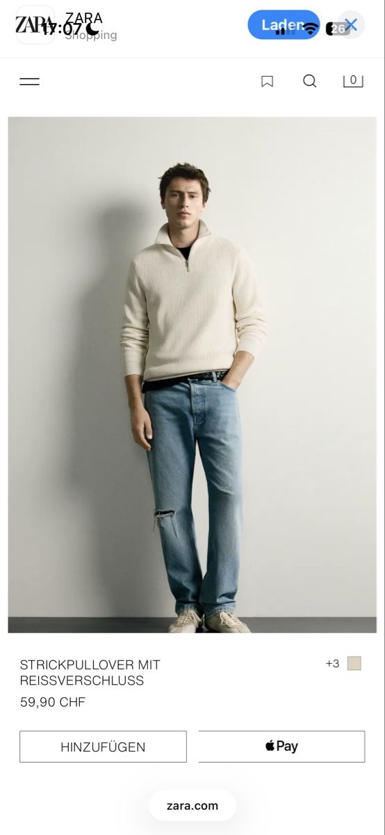 Zara Pulls & Sweat-shirts: Strickpullover Zara Herren beige Grösse L  – Neuf (Voir description) à Basel par DavideCalla 2