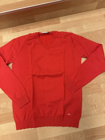 KJUS Pullover Herren Gr. M rot V-Neck Herbst Winter