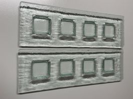 Glasi Hergiswil Glasplatten Set für Teelichter, Handarbeit