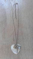 Collier coeur nacre + 3x Breloques clef, coeur et cadenas