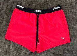PUMA Herren Badeshorts , Badehose  Rot  Logo