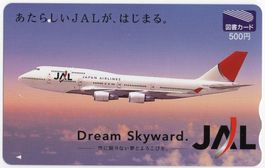 JAL Jumbo - Boeing 747 auf Telefonkarte aus Japan