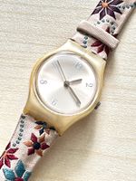 Vintage Swatch Damenuhr mit Blumenmuster - Top Zustand!