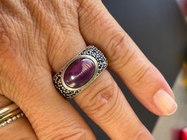 Original Thomas Sabo Damenring 925 Silber – violetter Stein