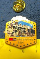 BAHN SCHWEIZ PIN SBB DAMPFLOK B 3/4 ENAMEL GOLDIG