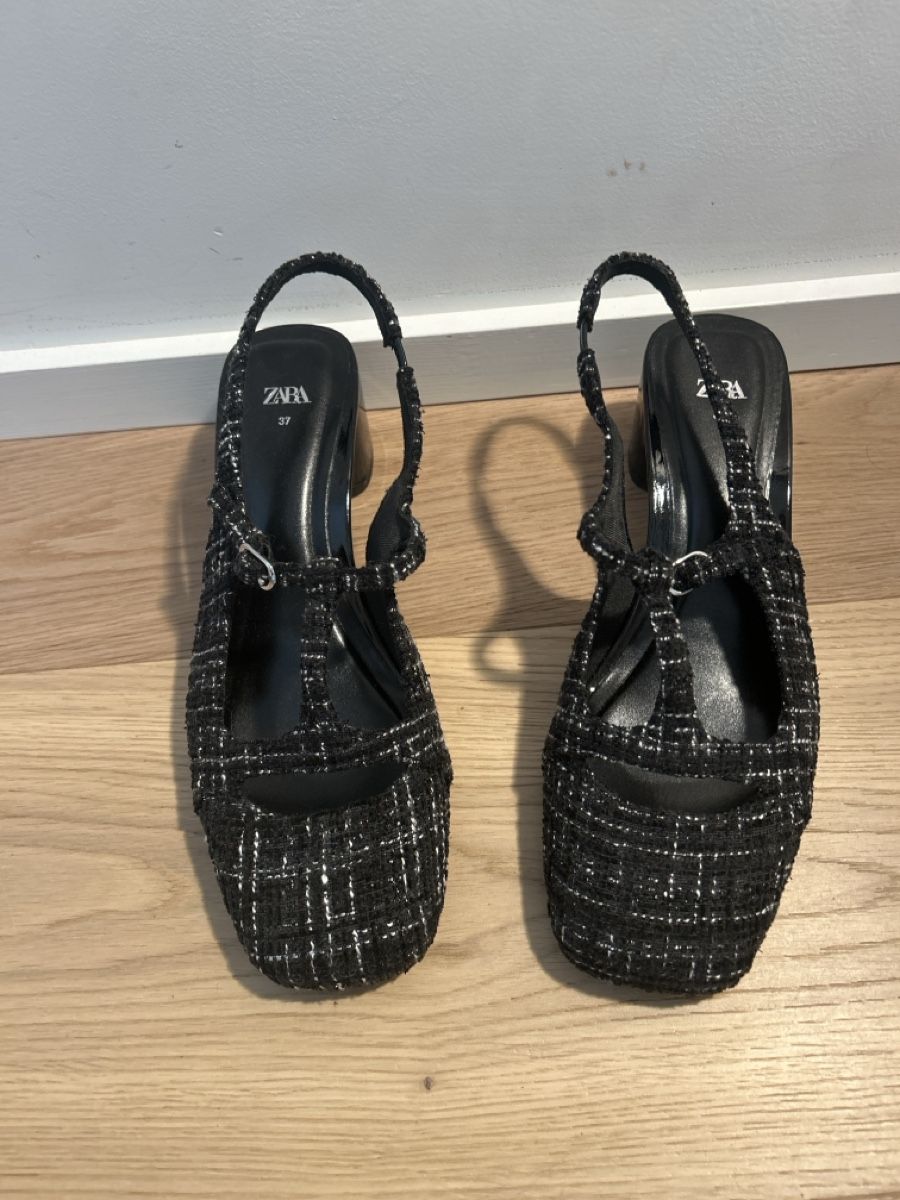 Zara Scarpe da donna: Zara Black Tweed Block Heel Slingbacks - Size 37 EU – Nuovo (secondo la descrizione) da Unterentfelden venduto da renato053 1