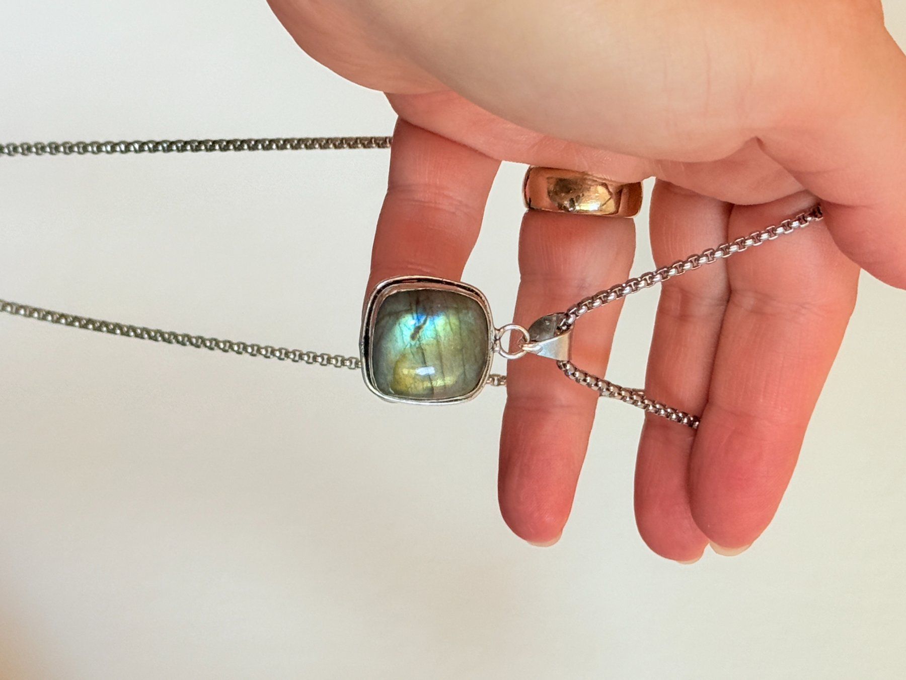 Catenine: Pendentif Labradorite authentique, bijou unique, cadeau – Nuovo e nell'imballaggio originale da Genève venduto da AWWA 9