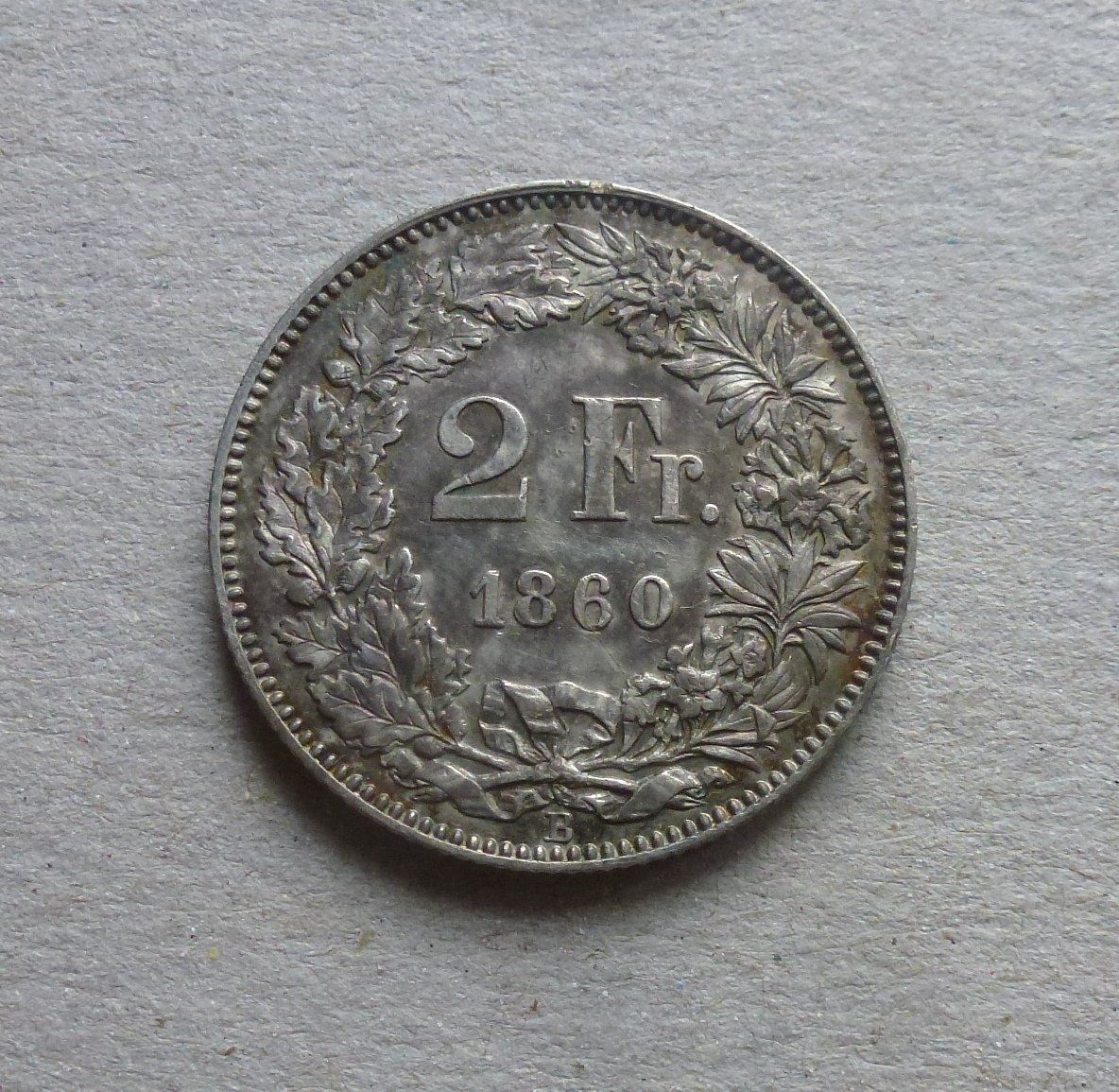 Tutti le monete: ++ 2.- Franken 1860, gute Erhaltungen – Usato da Walkringen venduto da Casablanca777