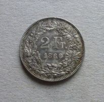 ++ 2.- Franken 1860, gute Erhaltungen