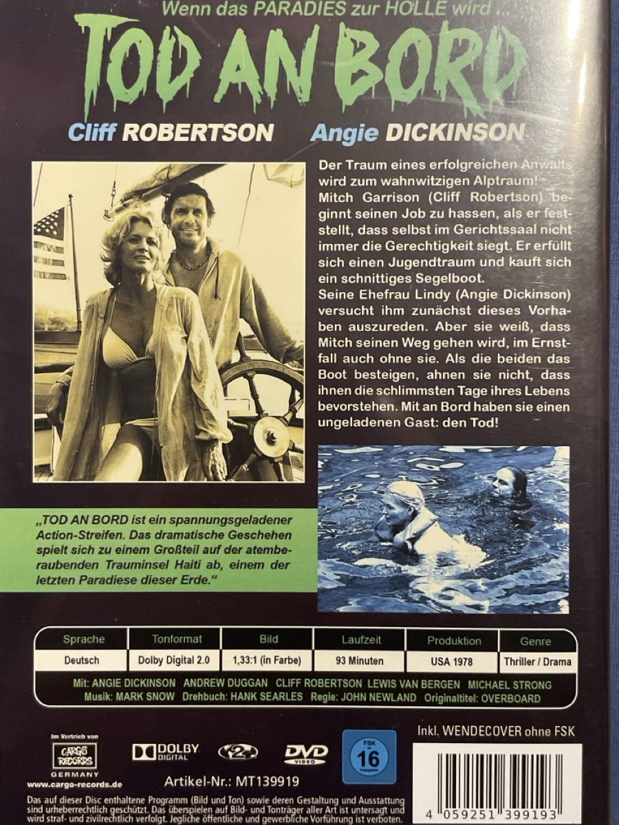 Tutti i DVDs: Tod an Bord (1978) – Usato da Waldenburg venduto da Mimily33 1