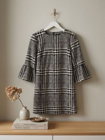 Zara Woman Kleid schwarz weiss kariert Grösse S