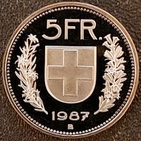 5 Franken 1987 stgl. / aus Münzsatz