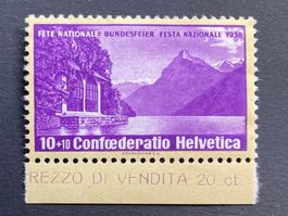 Pro Patria 1938 - Tellskapelle 10 Rp ** (ZNr 1y)