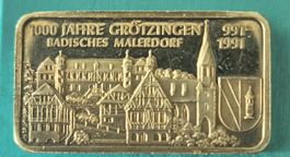 1 Unze Silberbarren 1000 Jahre Grötzingen Heraeus ab 1 Fr. !