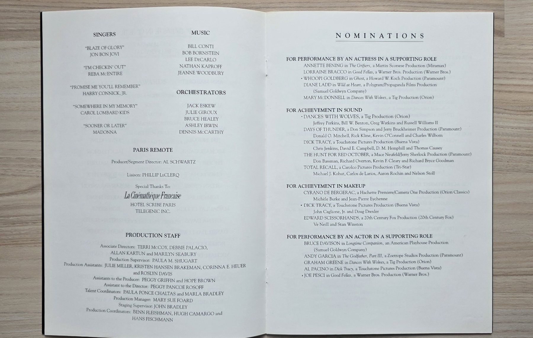 Libri: 63rd Annual Academy Awards Programmheft, Top Zustand – Nuovo (secondo la descrizione) da Oetwil am See venduto da fineli2 1