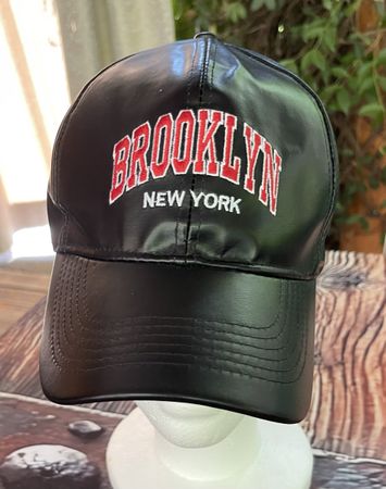 Cappello Brooklyn Nero di similpelle-1Size-unisex-nuovo