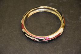 Armreif mit Emaille Muster Goldfarben guter Zustand