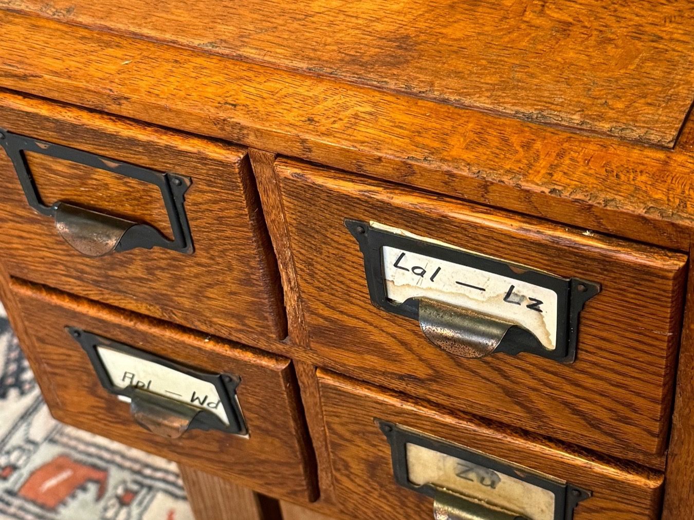 Sistemi di archiviazione: Antique card index box 4 drawers – Usato da Zürich venduto da Cola64 1