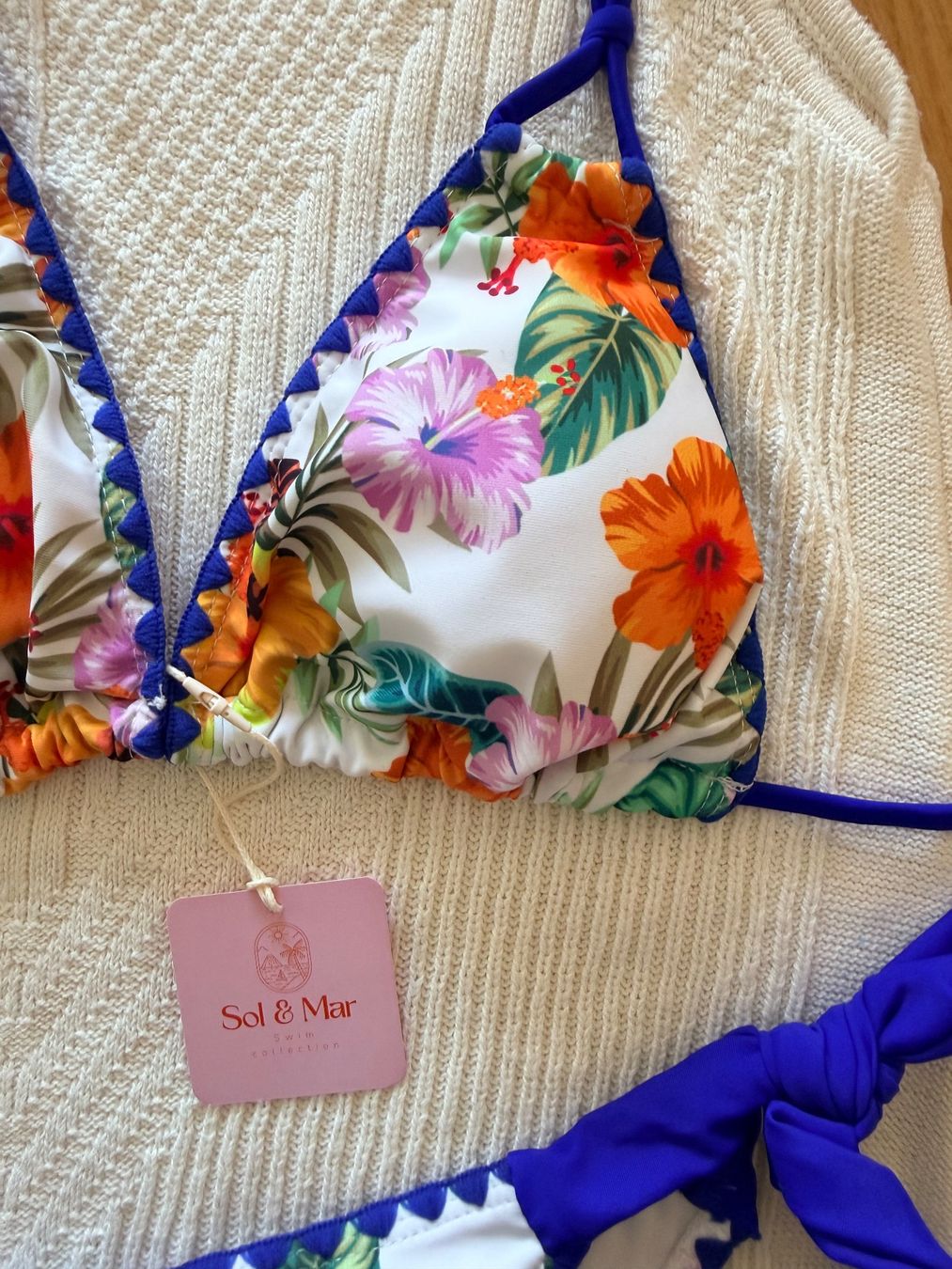 Costumi da bagno & Bikini: Damen Bikini Blau Blumen Gr. M – NEU – Gratis Versand – Nuovo e nell'imballaggio originale da Gockhausen venduto da van_82kh 2