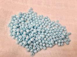 Glasschliffperlen 6mm 80 stk Aquamarin nr6