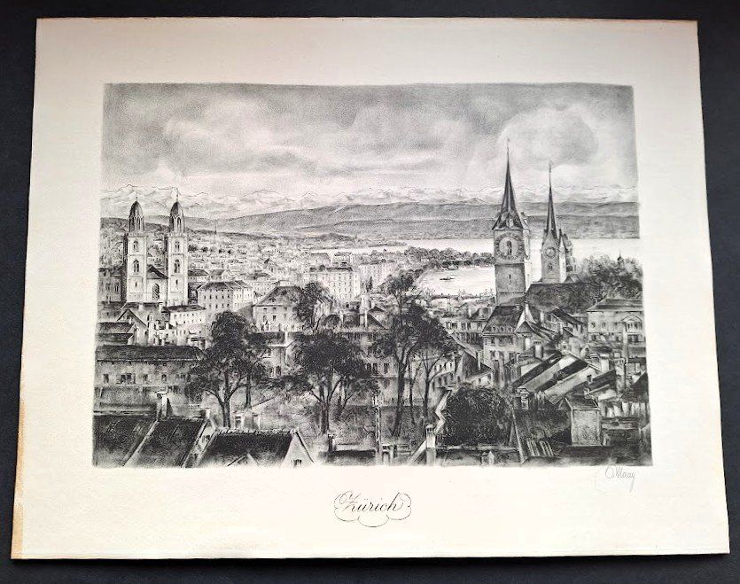 Grafiken & Lithographien: Lithografie von Zürich, Maag – Gebraucht aus Alpnach Dorf von MZ001