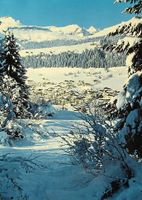 FLIMS-DORF gegen Foppa, Piz Grisch und Tschingelhörner
