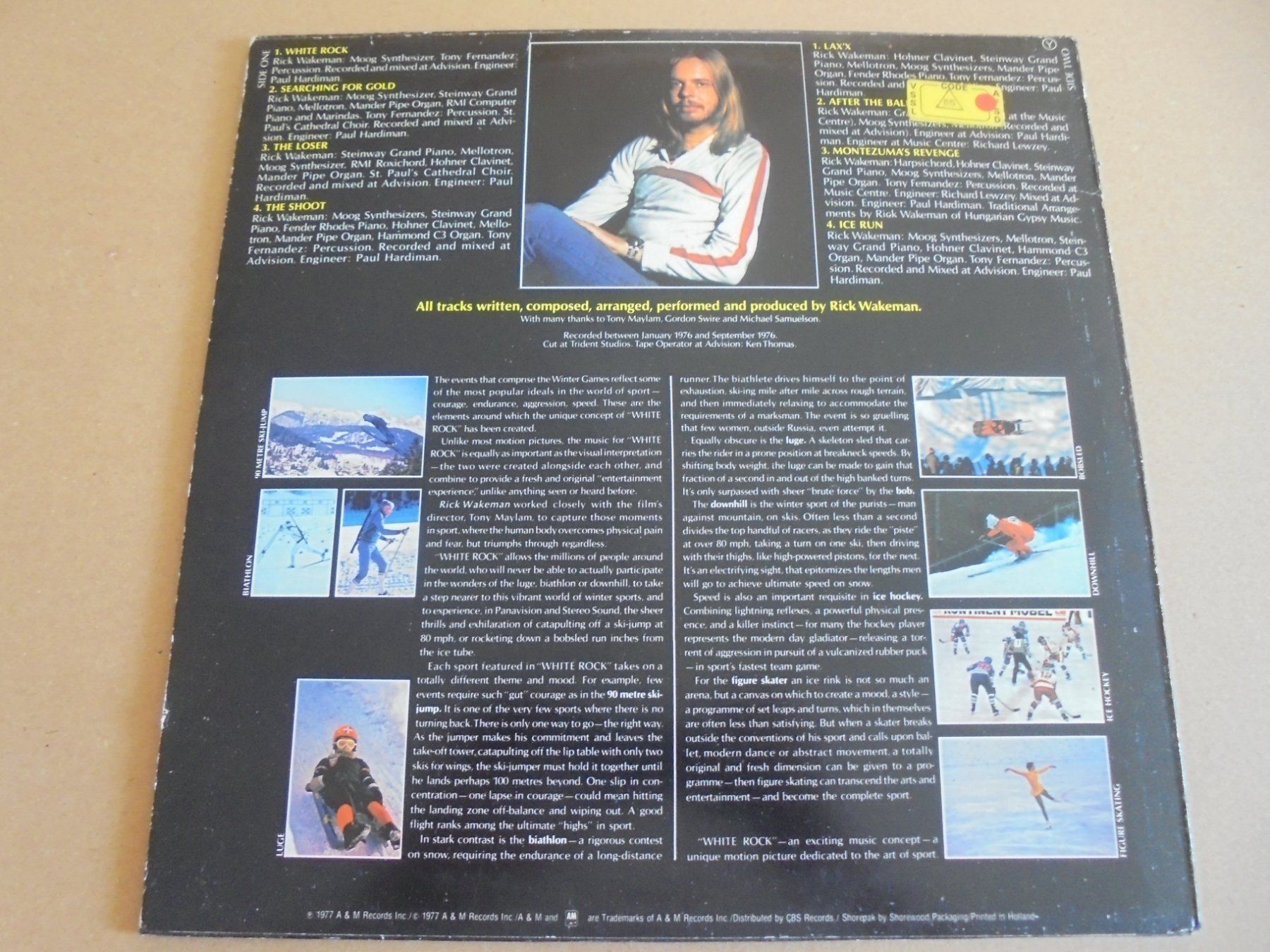 Dischi in vinile: Rick WAKEMAN " White Rock " LP Hollande 1977 – Usato da Crissier venduto da Promopost 1