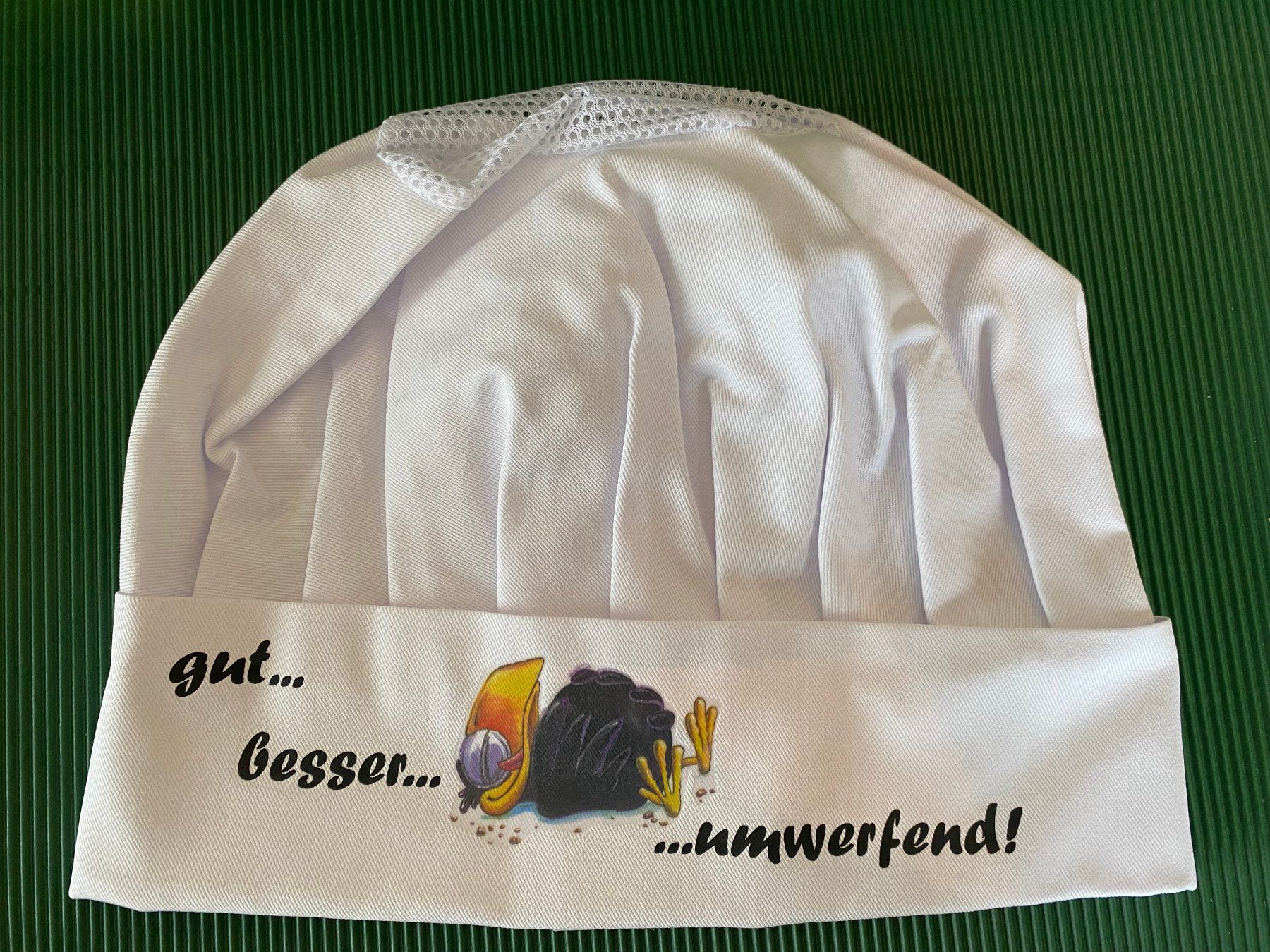 Copricapi, berretti & cappellini: Profi-Kochmütze "gut...besser...umwerfend! – Nuovo (secondo la descrizione) da Egg SZ venduto da irbaku 1