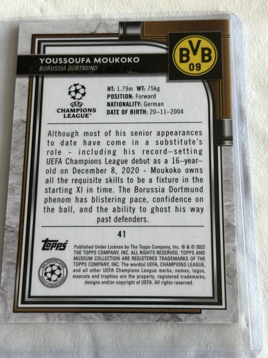 Topps Carte collezionabili: Youssoufa Moukoko - Topps Museum Collection - BVB 09! – Nuovo (secondo la descrizione) da Langenthal venduto da Benij2104 1