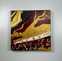 Acryl-Flüssigmalerei, quadratisch