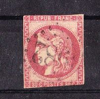 Ceres-Kopf, 1870, ungezähnt, 80 cts, gest.