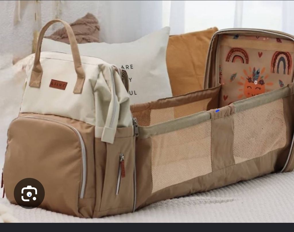 Zaini: Wickeltasche LIINI beige/hellbraun mit integriertem Bettchen – Usato da Kriens venduto da Nats1 1
