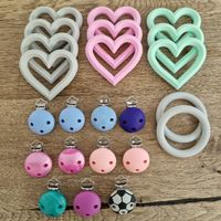 Silikoncips & Nuggiketten-Herzen-Set Neu