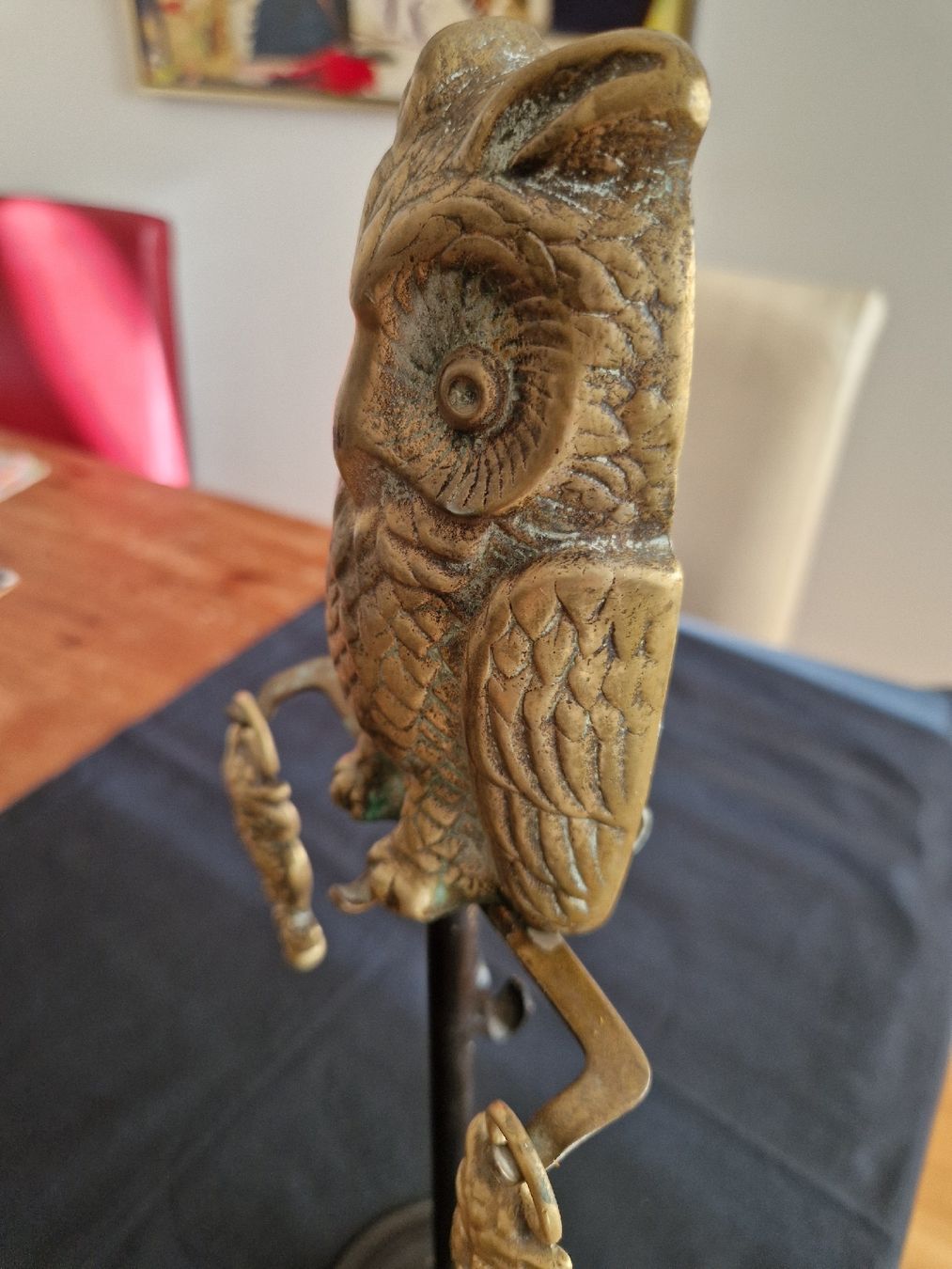 Statuette: Eule 3x aus Messing mit Ständer – Usato da Fislisbach venduto da mka_km8f 3