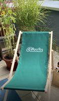 Liegestuhl Ricola Holz grün mit Logo neuwertig