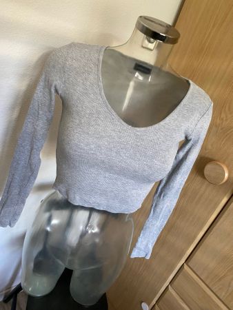 even&odd. langarm Kurz - shirt grau