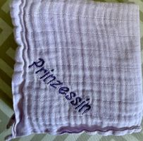 Mulltuch Baumwolle lila Prinzessin Stickerei