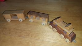 Holzspielzeug, Holzeisenbahn 3-teilig, Kinder Spielzeug