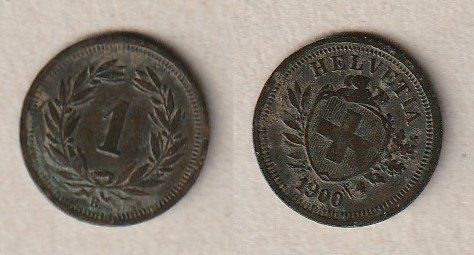 Tutti le monete: 1 Rappen 1900 – Usato da Allschwil venduto da Coinfreak