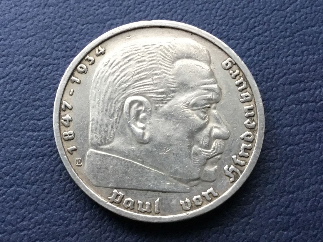 Tutti le monete: 5 Reichsmark 1939 E.     Sehr selten VZ +++ – Usato da St. Margrethen SG venduto da alfapeugeot10 2