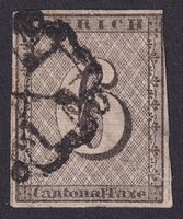 2W, ZÜRICH 6, Type I, 61.Marke, mit Befund, Kat: 2300.-