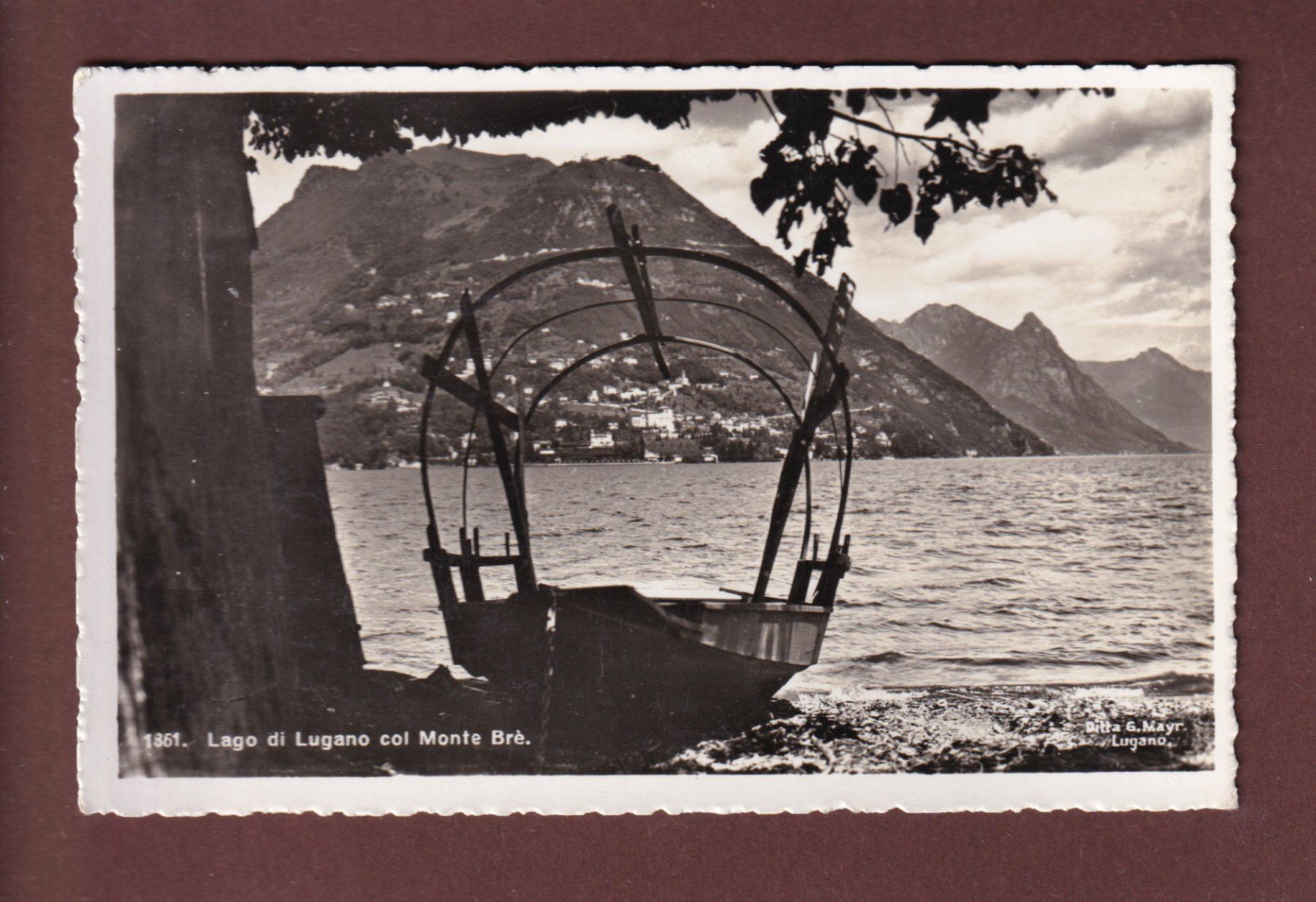 Cartoline postali: LUGANO - Monte Brè - Barca - 1938 – Usato da Pully venduto da nicecards