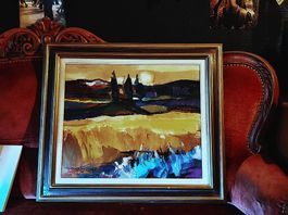Bruno.Perino ( Champ de blé:soir)  Öl Bild 