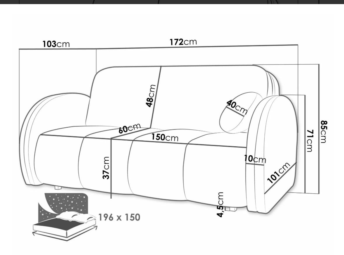 Divani: Sofa mit Bettfunktion – Nuovo (secondo la descrizione) da Embrach venduto da fabiennejessica 3