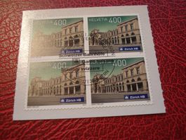 Dauermarke Bahnhof Zürich 4-, 2017, FDC + Lose 4erblock ET-o