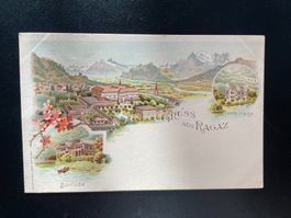 AK SG "Gruss aus Bad Ragaz", Hermitage, Solitude