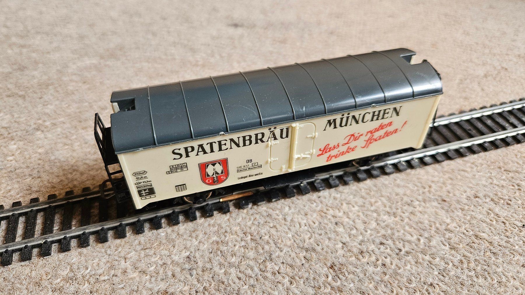 Lima Modellini di ferrovie: LIMA Güterwagen Spatenbräu München – Usato da Oberrüti venduto da hoppel77