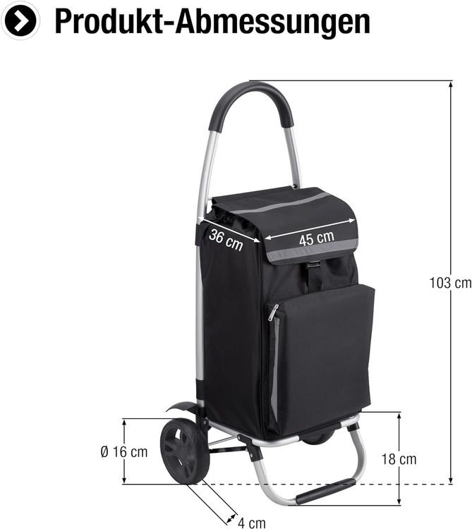 Andersen Einkaufstrolley Scala Shopper Solva – Klappbar, 56 Liter, Mit Kühlfach, 40 Kg Belastbar