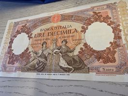 Italienische Banknote 10000 Lire 1947 guter Zustand