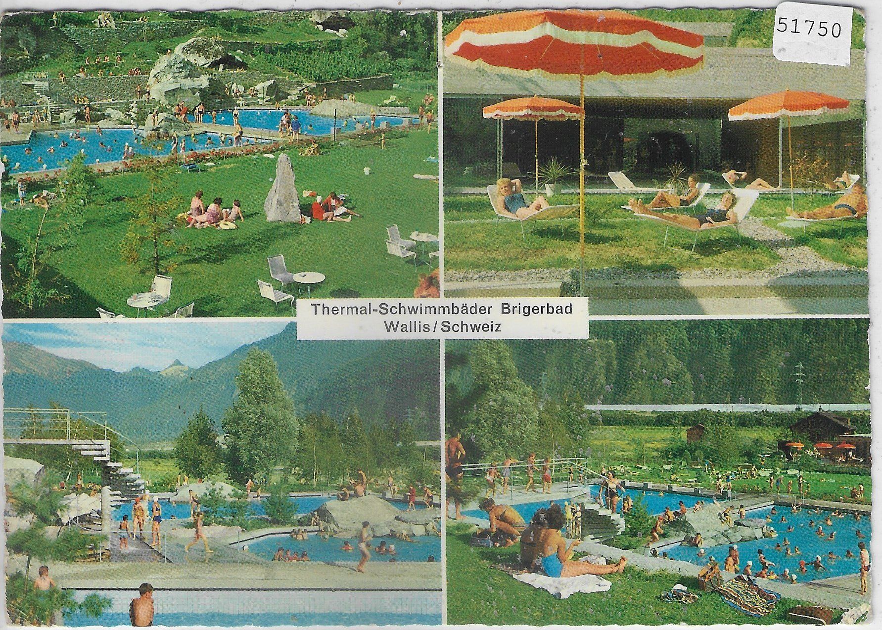 Cartoline postali: Thermal-Schwimmbäder Brigerbad – Usato da Ettingen venduto da Kartenplanet